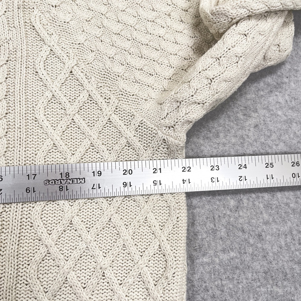 Nike Cable Knit Sweater Mens Small Ivory Turtleneck Swoosh Knit FB7770-072 - Picture 3 of 12